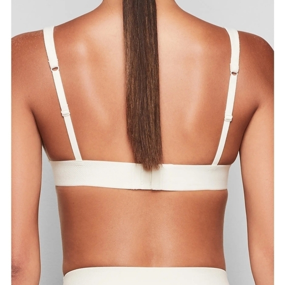 Skims Cotton Plunge Bralette NWT 3X Bone - Picture 2 of 6
